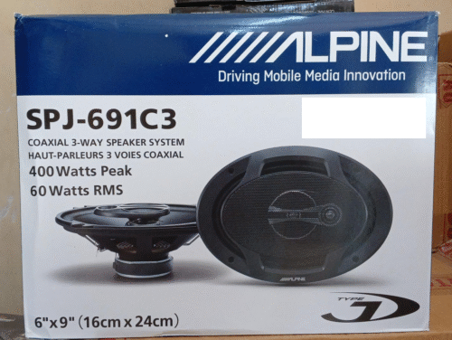 Car Speakers Coaxial 3-Way ALPINE SPJ-691C3 System